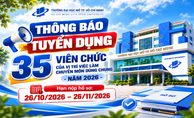 THÔNG BÁO: Tuyển dụng viên chức của vị trí việc làm chuyên môn dùng chung - Năm 2026